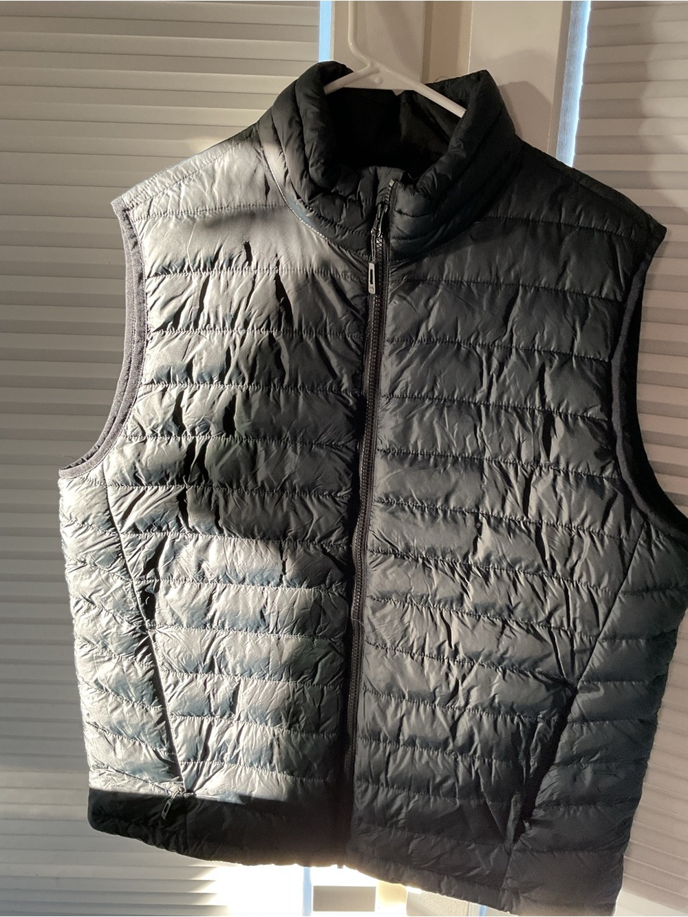 Men's Quilted Packable Puffer Vest - Black
